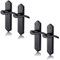 XFORT Black Beauty Range Matt Black London Suite Lever Latch Handles, Shaped Long Backplate Door Handles, Contemporary Door Handle Set for Internal Wooden Doors (2 Pairs)