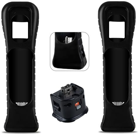 NOPOINO Wii Motion Plus Adapter - External Remote Motion Plus Sensor Accelerator for Wii Remote Controller （Black 2 pcs）