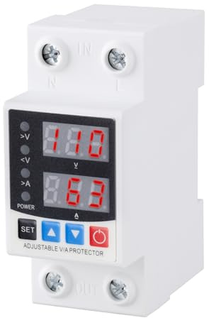 Smart Circuit Breaker with Energy Monitoring, Adjustable Voltage and Current Protection (1-63 Amp),AC Disconnect Current Adjustable Voltage Protector