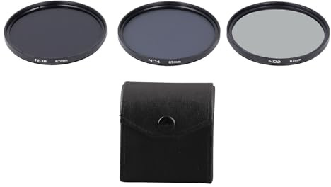 ND-filterset, med ND2-filter, ND4-filter och ND8-filter HD Multi Layer Coating Anti-överexponering Kameralinsfilter för Fotograferingstillbehör (67 mm)