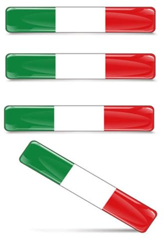 Adesivo 3D Stickers Bandiera, 4 Pezzi Adesivi Bandiera Italiana 3D per Auto e Moto Tuning | Sticker Stemma Adesivo Tricolore Italia Esterno Emblema