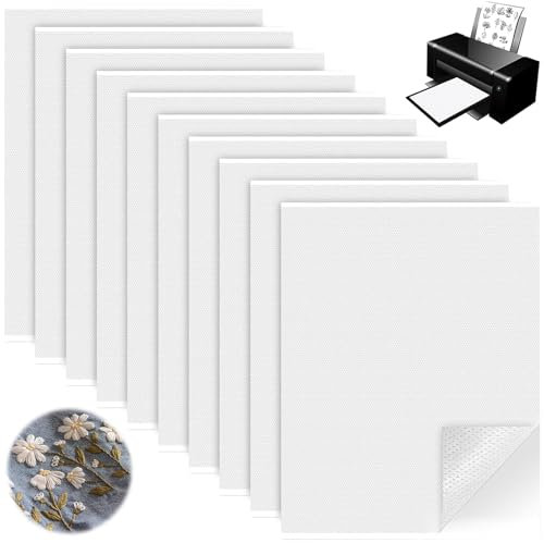 NINGYER 10 Pièces Stabilisateur Broderie, A4 (21x29.7 cm) Stabilisateur Broderie Soluble pour La Broderie DIY, La Broderie Machine et La Couture à La Main
