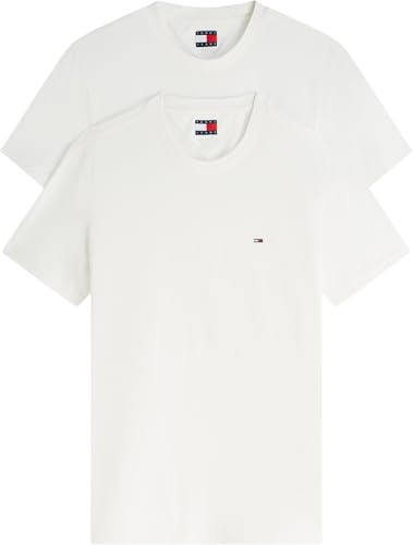 Tommy Jeans Homme TJM Xslim 2pack Jersey Tee Ext Dm0dm20687, Multi (Ecru/Ecru), L