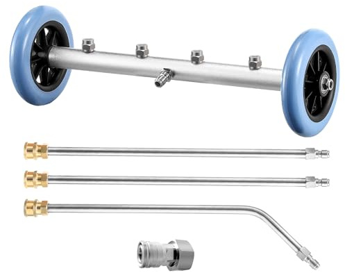 RIDGE WASHER 16 Inch Undercarriage Car Washer, Pressure Washer Under Car Cleaner with 3 Pcs Extension Wand, 4000 PSI