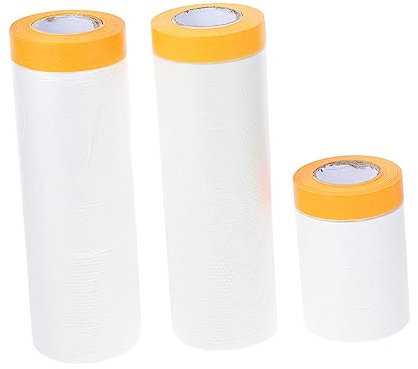 Operitacx 3rollos Película De Enmascarar Adhesiva Para Protección De Muebles y Pintura Automotriz Renovación Hogar Sin Residuos