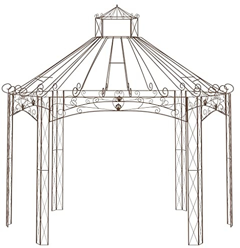Generico Padiglione da Giardino Marrone Anticato 400x258x378 cm in Ferro,Prato e Giardino,Vita all'aperto,Strutture da Esterno,Baldacchini e gazebo-314000
