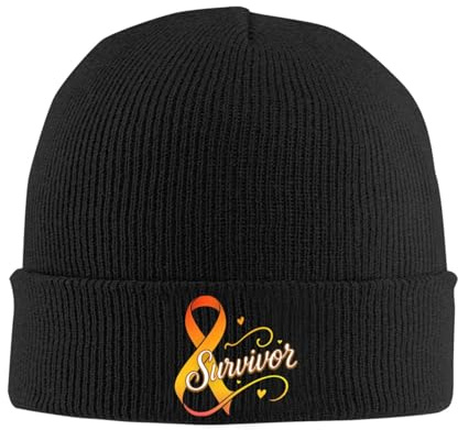 Kidney Disease Survivor Warm Soft Knit Beanie Hat Comfortable Stretch Cuffed Cap6 Black