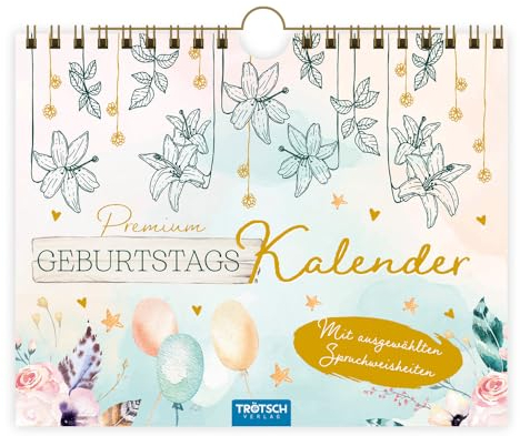 Trötsch Premium Geburtstagskalender: Geburtstagskalender Wandkalender Eintragekalender Geschenk Geschenkidee Geburtstagsplaner Immerwährend