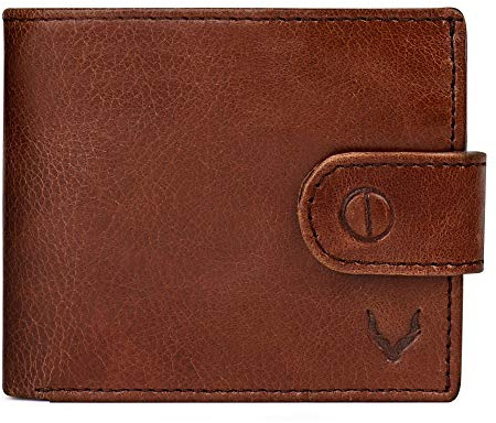 PELLE TORO All-in-One Handmade Mens Wallet, RFID Blocking, Coin Pocket, Fine Leather Card Wallet with 8 Slots and Zip Section, in Wooden Gift Box, Cocoa Brown