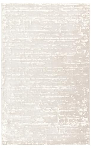 TESSO LIVING Tappeto Salotto Pelo Corto 120x170 cm Bianco Morbido Antiscivolo Oeko-Tex Riscaldamento Pavimento Design Belga