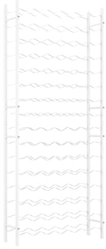 vidaXL Botellero para 96 Botellas Estantería Estante de Botellas Soporte para Vino Armario Cocinas Despensas Hogar de Metal Blanco