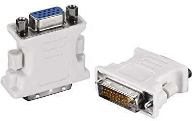 HANSILINA 2 Pcs DVI to VGA Adapters 24+1 Type DVI Male to VGA Female Adapters 15 Pinhole VGA Male to Female Adapters for Screen Monitor