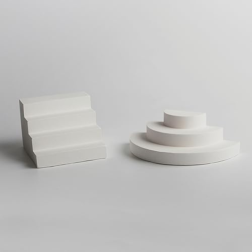 GISELA D Photography Props Stair Cube Plaster Product Photography Posing Props Solid Blocks for Jewelry Cosmetics Shooting Accessories Modeling Decoration (TWO)