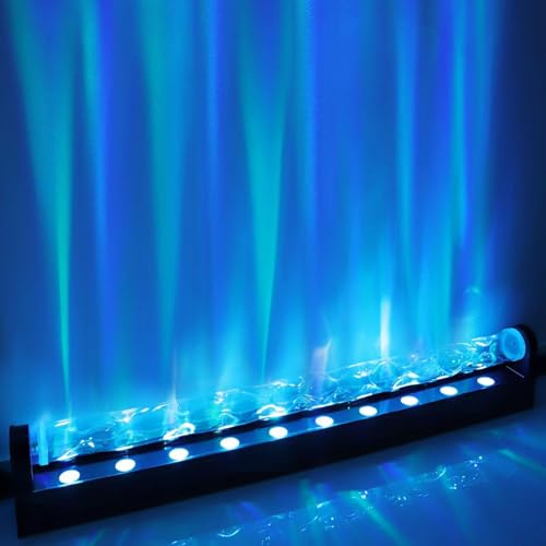 Caupel RGBW Dynamic Wave Wall Light, Ocean Wave Projector Light ith Music Sync, Color Changing Wall Washer Lamp with Remote & APP, Aurora Projector Ambient Light for Gaming Living Room,1 Pack