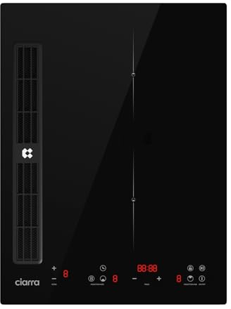 Ciarra One Induction Hob with Extractor Hood-39cm-2800W-9 Power Levels-460m³/h-Exhaust or Recirculation-4 Speeds-Multiple Filtration-Touch Control-Timer-Child Lock-CBBEH392