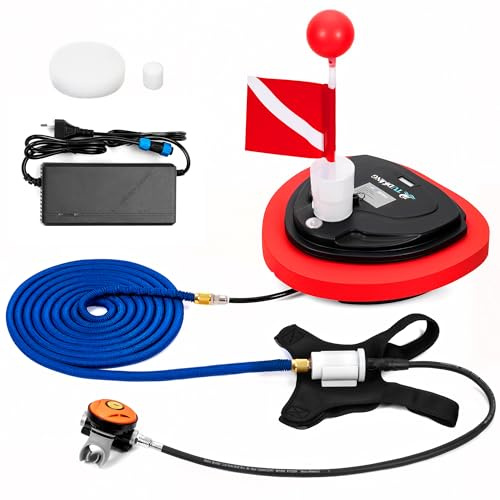 TUDIVING-Sistema di Immersione Senza bombola con Ventilatore Portatile per Immersioni subacquee con regolatore di respirazione, Sistema di respirazione Subacquea Impermeabile Ricaricabile (3.5H Blu)