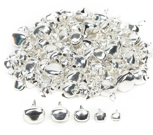 Qiantull 200 campanas pequeñas, minicampanas para manualidades, campanas de metal de cobre, protección contra la corrosión, campanas sonoras para manualidades, Navidad, cascabeles, bodas, joyas,