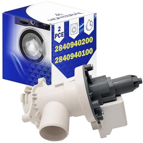 Bomba de Desagüe para Lavadora 30W 220/240V 50HZ 0,33A Tiene el Código Original 2840940100 2840940200 2863200900 288040200 2880401800 para Beko para Blomberg - Garantía de 10 Años - MONTERAL