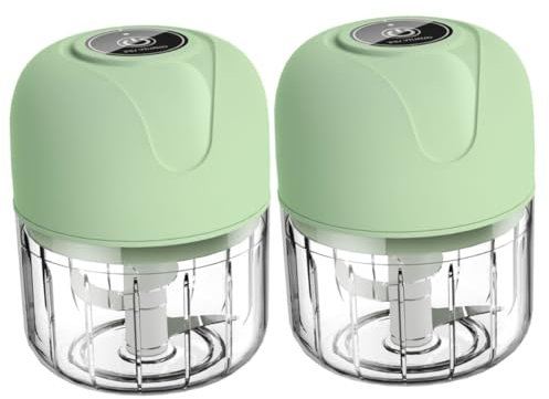 Cabilock 2 Piezas triturador de ajo vegetable chopper troceador de verduras veggie chopper picadora de ajo prensa de ajo rebanador de ajo Cortador de comida máquina de ajo abdominales Green