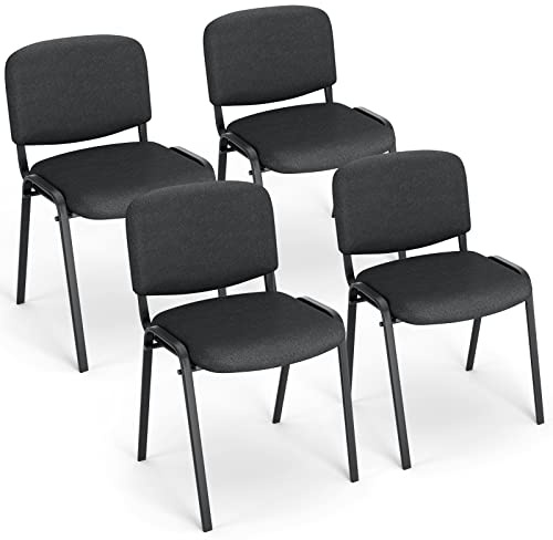 BASETBL Sedia Visitatori Pratica, Sedie Impilabili, Sedie da Conferenza, Sedia Impilabile con Struttura in Metallo Robusta e Schienale Imbottito, Stile Business, Set da 4 Sedie