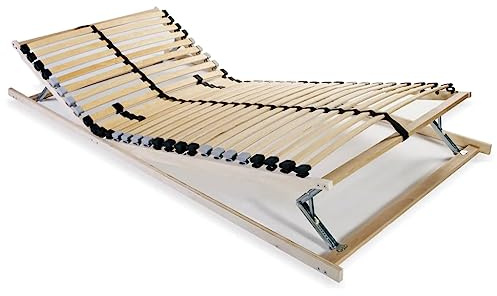 Somier con Cabecero Y Pies Ajustables 80x200 Cm, 28 Listones En 7 Zonas De Soporte, Base De Cama Robusta De Madera De Haya, Confort Personalizado para Dormir, Leer O Ver TV