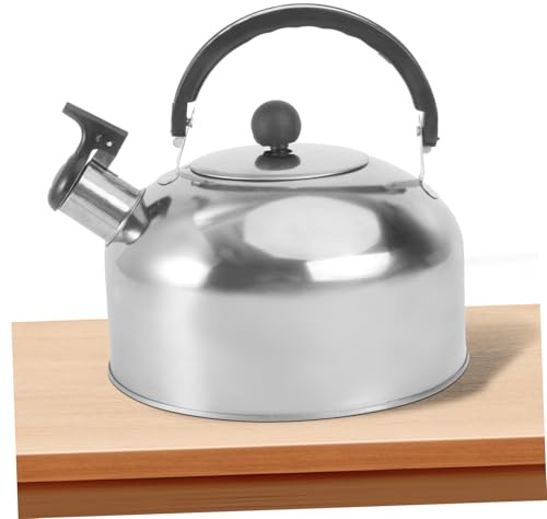 Ciieeo Bollitore Acciaio Resistente con Fischietto per Cucina e Induzione Manico Ergonomico per Tè e Caffè Materiale Duraturo