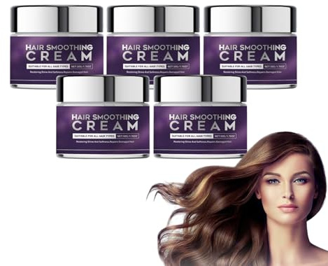 Crème lissante avancée à la kératine de soie et aux protéines pour un contrôle maximal des frisottis et un effet lissant - Idéale comme traitement capillaire à la kératine et défrisant (5 boîtes)