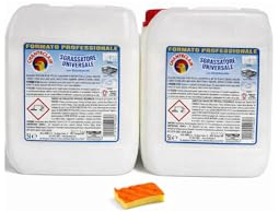ChanteClair Sgrassatore Bicarbonato Universale Superpotente, 2 Taniche da 5 L + spugna piatti KIT CREATO DA GALLIK