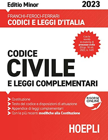 Codice civile e leggi complementari 2023. Ediz. minor