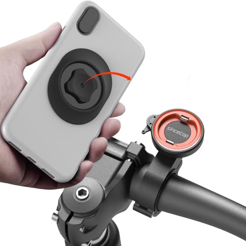 sincetop Support Telephone Velo,Porte Telephone Moto avec Adaptateur Universel,Support de Guidon de vélo Tout-Terrain pour VTT, Scooter, vélo trotinetteélectrique et de Route【Series C - 1ra Gen】