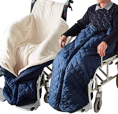 Manta para silla de ruedas resistente al viento, manta para silla de ruedas, saco para adultos | saco para sillas de ruedas | Ajuste universal para sillas de ruedas (azul) (azul)