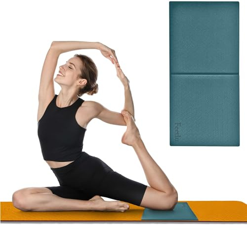 Feetlu Cushioned Yoga Knee Pad – 24” x 12” x 1/2” Extra-Thick Support for Workouts, Standing, and Kneeling Tasks (GRN)