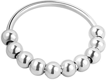 Anneaux d'anxiété de rotation perles mobiles anti-stress anneau de décompression anneau anti-stress Spinner anneau meilleur cadeau pour ami et famille