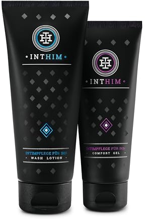IntHim Entzündungshemmende Intimpflege Männer Set - Intim Waschlotion Herren + After Shave Intim Creme für Männer - pH-Hautneutral & Frei von Parabenen und Allergenen bei Rötungen und Rasurpickeln