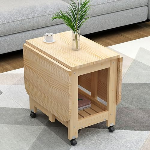 Mesa Auxiliar Plegable, Mesas Auxiliares Multifunción, Mesa Central Plegable con Estante de Almacenamiento, Mesa de Jardín Al Aire Libre, 3 Estados Se Pueden Cambiar Libremente, para Apartamento ( Col