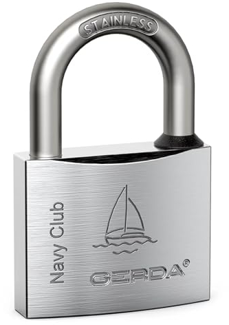 Nipter Vorhängeschloss rostfrei | Schloss mit Schlüssel 50 mm | massives Lock mit Doppelverriegelung | inkl. 3 Schlüssel | Bügelschloss wetterfest