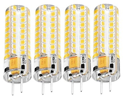 BEAHING GY6.35 LED Light Bulbs AC DC 12 V Bi Pin Dimmable Halogen Replacement Bulbs Warm White 4PCS GY6.35 LED Bulbs
