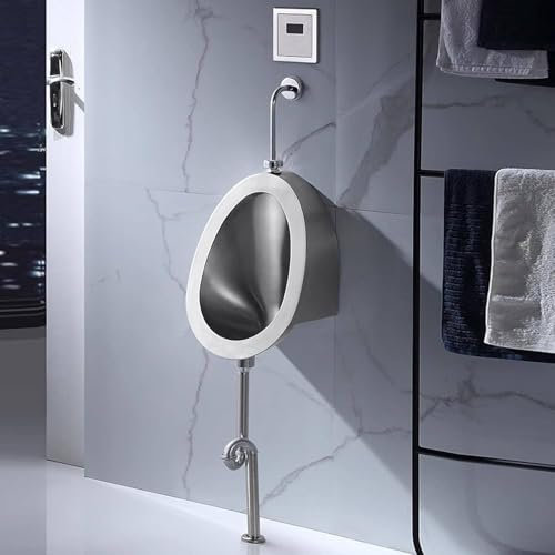SIMAIT Urinalrinnen,Spülurinal für Herren,Wandmontierte Toilette aus Edelstahl,Gewerbliche Urinaltoilette für Erwachsene,Badetoilette,Vertikales Urinal mit Sensor-Spülventil,Auswaschurinal,Bodenent