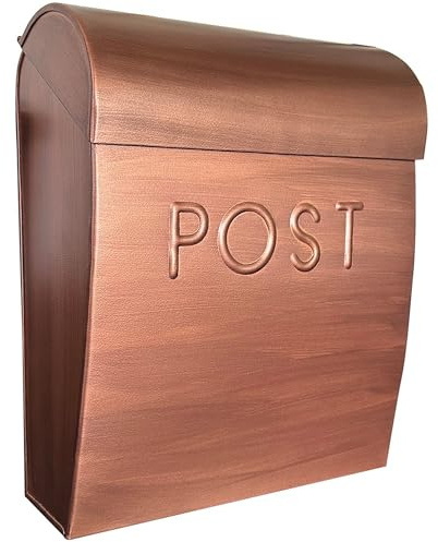 NACH Wall Mount Mailboxes for Outside, 12.75 x 10.75 x 5 inches, Copper Mailboxes for Outside Wall Mount, Waterproof - The Sylvia Mailbox