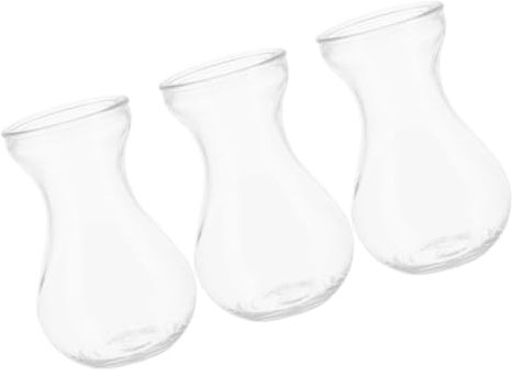 iplusmile 3pezzi Vaso Trasparente in Vetro Per Bouquet Vaso Piccolo Per Fiori Supporto Per Tavolo Decorazione Unica