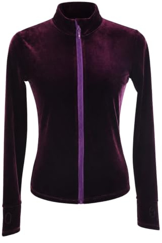 Kmarouse Chaqueta Terciopelo Patinaje Artístico Mujer Strass