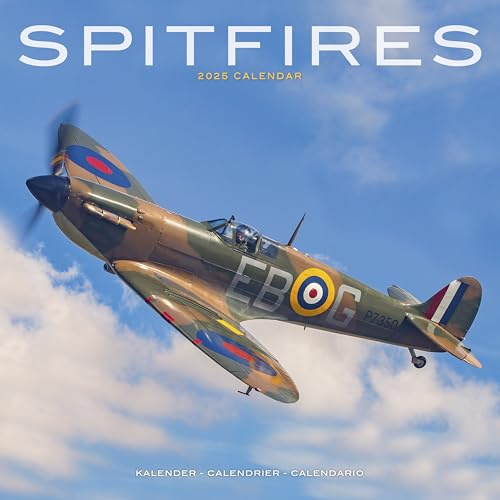 Spitfires 2025 Square Wall Calendar | Aircraft, Transport, History Calendar ENGLISH EDITION