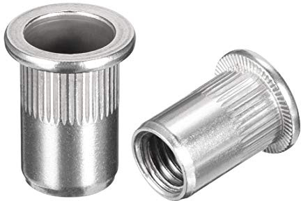 uxcell M10 304 Stainless Steel Rivet Nuts Flat Head Insert 10 Pcs