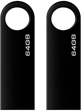 Memorias USB 64GB [2 Piezas] Metal Pendrive 64 GB USB Unidad Flash Impermeable Memoria Stick 64GB con Llavero para Computadoras, Tabletas Almacenamiento de Datos (2 Pack)