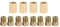 Tbest Conector de Línea de Freno, 12 Piezas Kit de Accesorios de Línea de Freno 3/8 Pulg-24 Rosca 4 Uniones 8 Tuercas Latón Universal para Tubo de 3/16 Pulg.