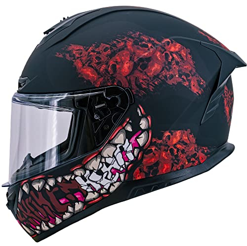 Broken Head Broken Skull Freak Rot Motorradhelm - Integralhelm Schwarz-Rot (XXL (63-64 cm))