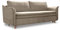 MIUFORM Dauerschlafsofa, Schlafcouch 140x200 mit Bettkasten - Couch 3 Sitzer Sofa mit Bettfunktion Schlafcouch mit Bettkasten Sofa Beige