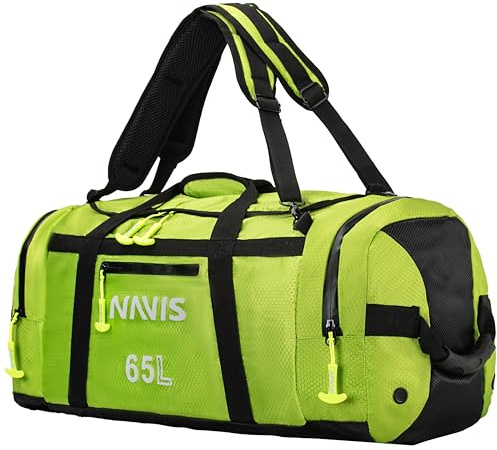 Navis Marine Sailing Duffel – High-Capacity Waterproof Dry Bag for Watersports and Fishing(Acid Lime,65L)