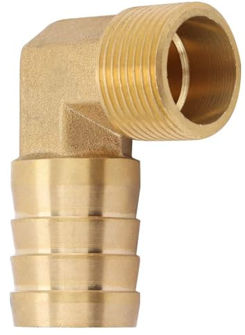 mumisuto Raccord Cannelé En Laiton Coudé à 90 Degrés, 16/19/25mm Connecteur Cannelé En Laiton, 90 DegréS Connecteur Raccord De Tuyau Raccord D'Adaptateur Barbelé Pour Le Tuyau D'Eau (25mm)