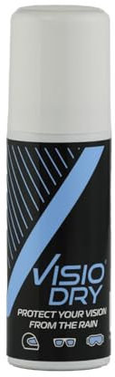 Visiodry Anti-Rain Motorcycle Helmet Visor Glasses Aerosol Spray 35 ml. Repels Water.